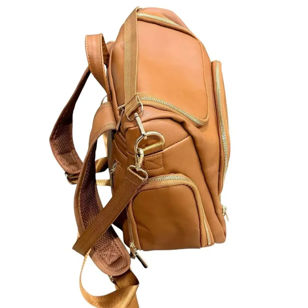Beaulyn Leather Multifunctional Diaper Backpack